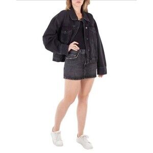 Agolde Alek Denim Mini Skirt 28 Black Jean Y2K Grunge Designer Chic Minimalist